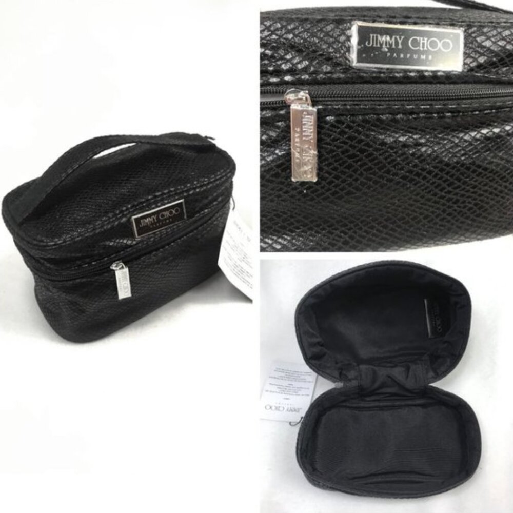 NWT Jimmy Choo Parfums snakeskin design Cosmetic/ Vanity Bag
